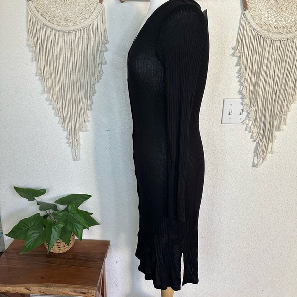 Lovefire black ribbed long sleeve lightweight sweater dress small - Picture 4 of 7